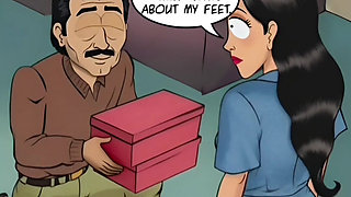 Innocence for Sale. Shoe Salesman Lick Smell Feet Shy Customer. Amazing Cartoon Ai