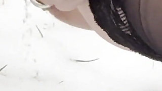 Busty MILFs Pissing Wild in Snowy Outdoor Fetish