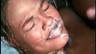 Natural breasted ebony teen gets her cunt fucked by black dick then facial