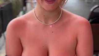 Getting head from his beloved blondie after a perfect date downtown