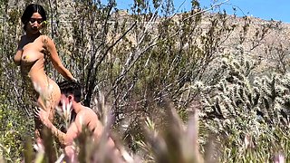 Amateur teen sucks cock and gets pounded doggystyle outdoors