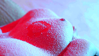 Snow Falling on My Tits and Pussy - Softcore Christmas Tease Closeup