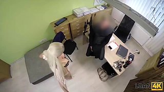 Blonde TS Blanche Bradburry Sucks Cock and Gets Sissy Pounded for Casting Cash