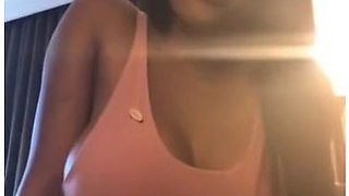 Seductive teasing during an intimate live stream