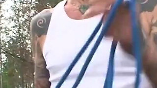 Stripped humiliated and spanked in the forest