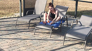 Footfetish Session by the Pool
