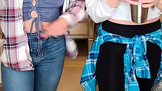 Blonde and brunette MILF have steamy lesbian oral sex