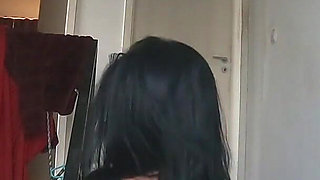 Smoking Leather Dance. Ripped Jumpsuit Pussy Tease, Toilet Pee and Dirty Masturbation