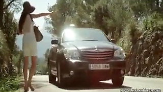Taking a drive and finger banging on the hood of a car