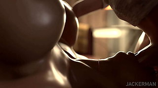 Big Tit MILF Blowjob Animation - Jackerman 3D Full Nelson Sex