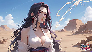 Purple-haired Goddess' Desert Milk Orgasm