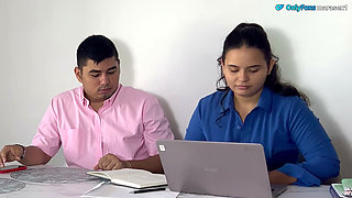 The big ass secretary girl failed at her job