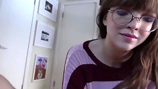 Gorgeous nerd teen filthy sex scene