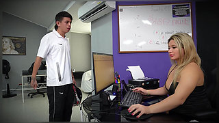 I Discover My Virgin Employee Watching Porn in the Office and I End up with My Ass Full of Milk