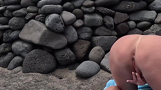 Outdoor Doggy Style Masturbation on the Beach