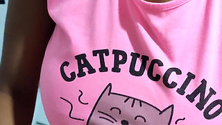 Busty Brunette Rides a Colombian Cock