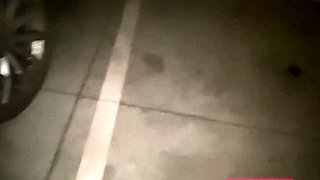 Cheating Girl's Public Car Park Orgasm with Driver