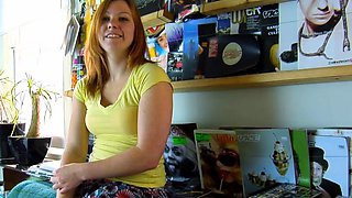 Petite amateur redheaded teen pisses and sucks cock