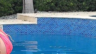 My Step Sister Harper Hill Swallows Stepbro Teddy Tarantino's Load by the Pool- Perfect Tits