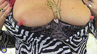 Old Granny Zadi Was Feeling Horny Today so She Started Pleasing Herself with Her New Sex Toy