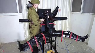 Lesbian Spy in Catsuit Captured