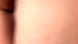 Blonde with big boobs drills guys ass by pool outdoors