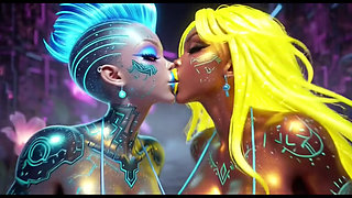 Beautiful Aliens Kiss on Nice Music, Ai Animation