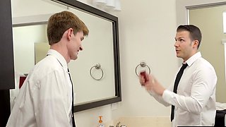 Teen stepsis and bestie fuck mormon stud