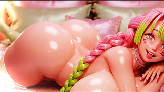 18+ Mitsuri Kanroji Massive Tits Milk Leak Bed Tease 3D Hentai