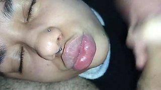 Deusa De Ebano Hot Creampie Facial - Cum Running Down Her Face & Mouth