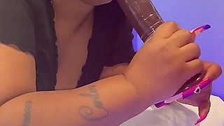 Deepthroat Practice Fucking My Mouth with Big Dildo