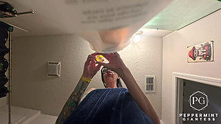 67 Giantess Shower POV Size 16 Feet & Mouth Play Ending