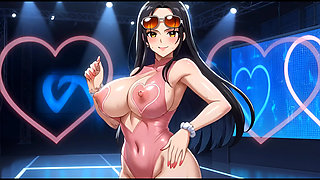 Hentai Nico Robin Runway Slut - Transparent Outfits, Wet Tits & Dripping Pussy Tease
