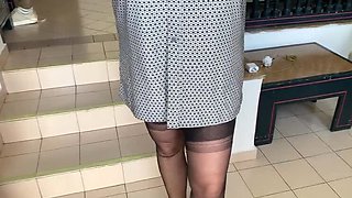 Blonde Mature Aunty Sandra Shows Off Her Big Natural Tits in a Girdle