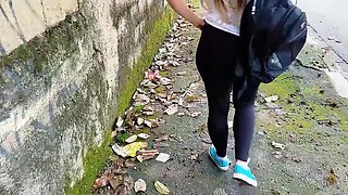 Schoolgirl publicly teases her teacher and rides him to a creampie in his car!