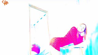 Pink pussy busty babe solo toy vibration during masturbation