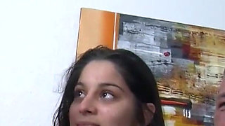 Sweet young Turkish girl in front of the camera for the first time