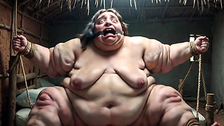 Desperate SSBBW in Rope Bondage - Dripping Fat Wide Pussy