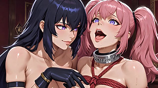 Gothic Dominant Curvy BBW Scissoring Submissive Pet Yuri Grinding Heavy Arousal Overflow Juices XHamster Collar Hentai 4K