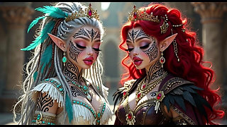 Beautiful Elves Princess Kissing, Ai Animation