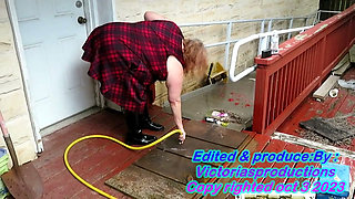 Sexy Walk in the Garden and Clean up Mess