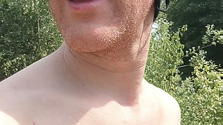 Outdoor public chastity anal dildo horny straight guy