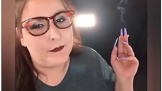 Smoking Girl Live Stream Chatting
