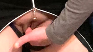 Horny Babe Fingered Under Dress in Public