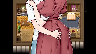 Mom handjob, nipple sucking, handjob cum