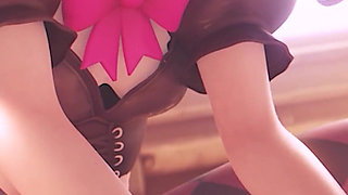 D.va Thighjob on Beach & Anal Cowgirl Creampie Happy Ending (3d Overwatch Animation)