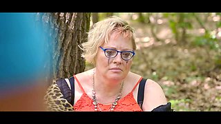 Mature4k. kinky mature giantess diana luvs pet have fun in stocking with 2 strangers in public