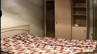 my busty stepmother changes the bed naked