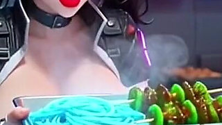 Two Cute Women Working at Cyberpunk Corner, Ai Animation