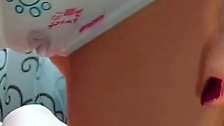 Step Sister Masturbates Cock with Her Wet Panties